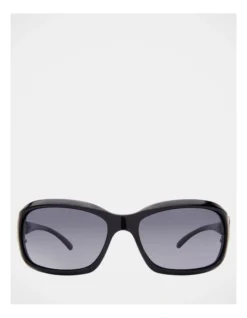 Basque Anna Polarised Black Rectangle Sunglasses 383979