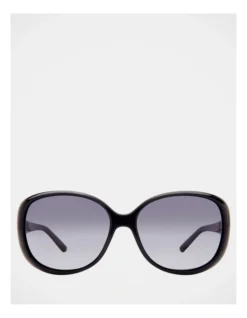 Basque Ava Polarised Black Rectangle Sunglasses 383968