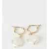 Basque Flat Pearl Drop Earrings In Gold -Basque Store Online 793549450 1 1 720x928