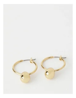 Basque Droplet Hoop Earrings In Gold