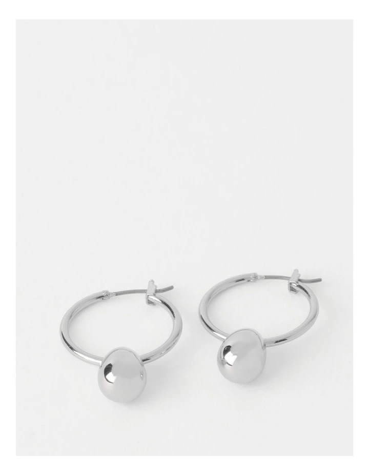 Basque Droplet Hoop In Silver 2 Basque Droplet Hoop In Silver