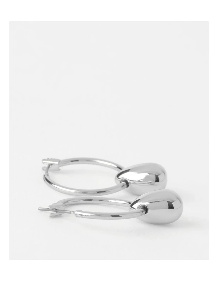 Basque Droplet Hoop In Silver 4 Basque Droplet Hoop In Silver - Image 3