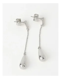 Basque Teardrop Drop Earrings In Silver