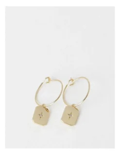 Basque Star Charm Drop Earring In Gold