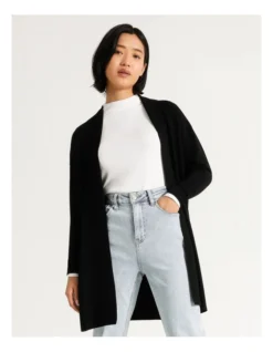 Basque Longline Cardigan In Black -Basque Store Online 879793030 7 720x928