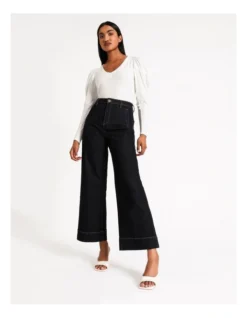 Basque Top Stitch V Neck Top Ecru -Basque Store Online 887000140 4 720x928