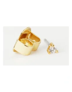 Basque Triangle Mini Crystal Stud Earrings In Gold -Basque Store Online 906863410 5 720x928