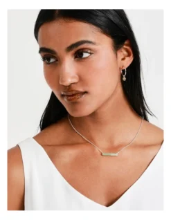 Basque Jade Gemstone Bar Necklace In Gold -Basque Store Online 906863770 4 720x928