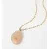 Basque Irregular Orange Stone Pendant In Gold