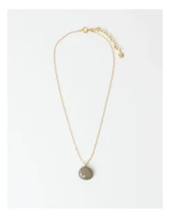 Basque Grey Round Stone Pendant In Grey -Basque Store Online 906863950 3 1 720x928