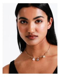 Basque Triple Stone Charm Necklace In Multi -Basque Store Online 906864220 4 720x928