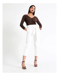 Basque Gathered Front Tee In Brown 11 Basque Gathered Front Tee In Brown -Basque Store Online 911960290 3 720x928