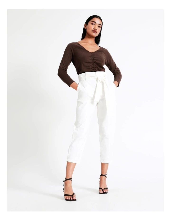 Basque Gathered Front Tee In Brown 5 Basque Gathered Front Tee In Brown - Image 3