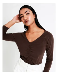 Basque Gathered Front Tee In Brown 13 Basque Gathered Front Tee In Brown -Basque Store Online 911960290 5 720x928