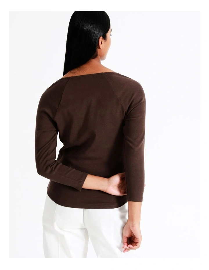 Basque Gathered Front Tee In Brown 9 Basque Gathered Front Tee In Brown - Image 7