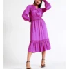 Basque Shirred Waist Button Through Midi Dress In Pink 2 Basque Shirred Waist Button Through Midi Dress In Pink -Basque Store Online 911960650 1 720x928