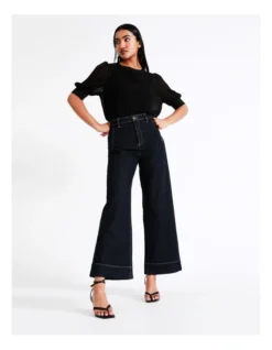 Basque Puff Sleeve Recycled Blend Top In Black -Basque Store Online 913803040 5 720x928