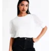 Basque Puff Sleeve Recycled Blend Top In Ivory 1 Basque Puff Sleeve Recycled Blend Top In Ivory -Basque Store Online 913803130 1 720x928