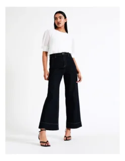 Basque Puff Sleeve Recycled Blend Top In Ivory -Basque Store Online 913803130 5 720x928