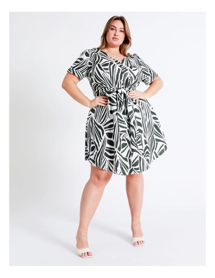 Basque Tie Front Linen Mini Dress In Assorted 8 Basque Tie Front Linen Mini Dress In Assorted - Image 6