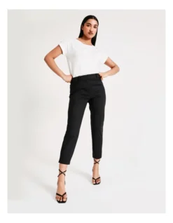 Basque Organic Cotton Blend Sateen Pant In Black -Basque Store Online 918825760 3 720x928