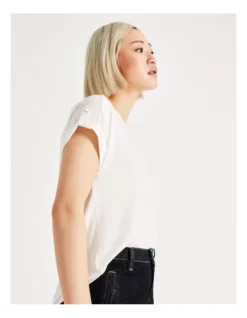 Basque Button Detail Tee In Ivory -Basque Store Online 918825940 4 720x928