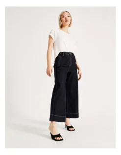 Basque Button Detail Tee In Ivory -Basque Store Online 918825940 6 720x928