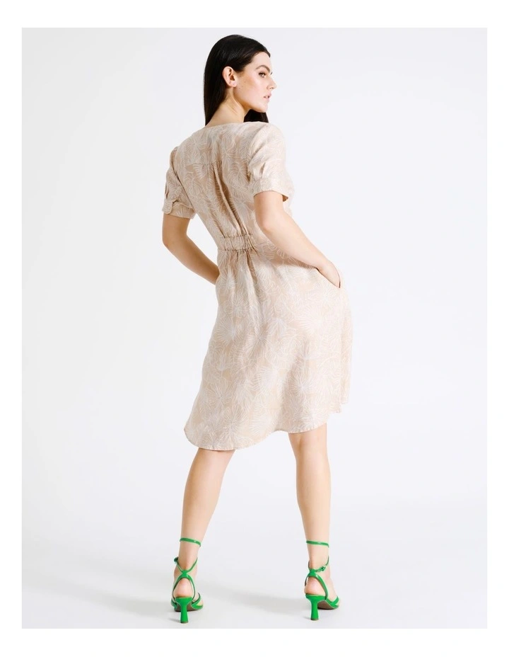 Basque Tie Front Linen Mini Dress In Assorted 8 Basque Tie Front Linen Mini Dress In Assorted - Image 7