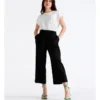 Basque Self-Tie Cropped Linen Blend Pant In Black -Basque Store Online 918826930 1 720x928