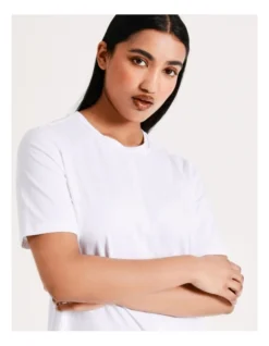 Basque Seam Detail Organic Cotton Tee In White -Basque Store Online 918827110 4 720x928