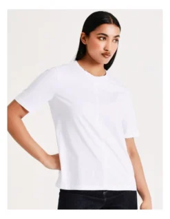 Basque Seam Detail Organic Cotton Tee In White -Basque Store Online 918827110 5 720x928