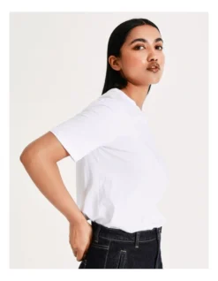 Basque Seam Detail Organic Cotton Tee In White -Basque Store Online 918827110 7 720x928