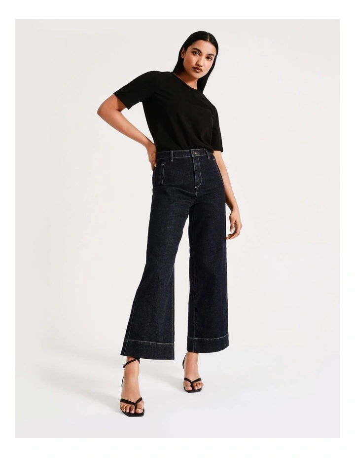 Basque Seam Detail Organic Cotton Tee In Black 4 Basque Seam Detail Organic Cotton Tee In Black - Image 2