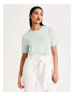 Basque Seam Detail Organic Cotton Tee In Mint Green -Basque Store Online 918827290 3 720x928