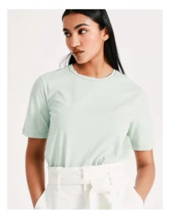 Basque Seam Detail Organic Cotton Tee In Mint Green -Basque Store Online 918827290 4 720x928