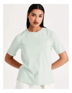 Basque Seam Detail Organic Cotton Tee In Mint Green -Basque Store Online 918827290 7 720x928