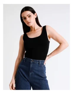 Basque Seamfree Recycled Blend Tank In Black