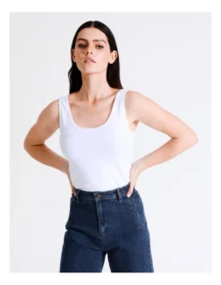 Basque Seamfree Recycled Blend Tank In White