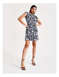 Basque Drawstring Detail Mini Dress In Assorted