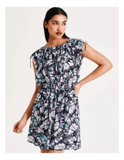 Basque Drawstring Detail Mini Dress In Assorted -Basque Store Online 918828730 5 720x928