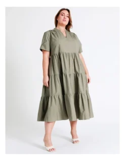 Basque Organic Cotton Tiered Midi Dress In Sage 15 Basque Organic Cotton Tiered Midi Dress In Sage -Basque Store Online 918833770 7 720x928