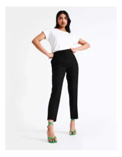 Basque Essential Cropped Slim Leg Pant In Black
