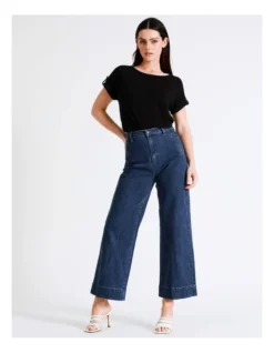 Basque Button Detail Tee In Black -Basque Store Online 924718330 3 720x928