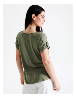 Basque Button Detail Tee In Sage -Basque Store Online 924718420 7 720x928