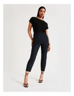 Basque Organic Cotton Blend Sateen Pant In Midnight -Basque Store Online 924718510 5 720x928