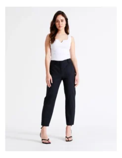 Basque Organic Cotton Blend Sateen Pant In Midnight