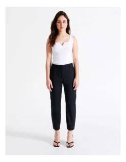 Basque Organic Cotton Blend Sateen Pant In Midnight -Basque Store Online 924718780 3 720x928