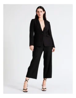 Basque Essential Summer Linen Blend Blazer In Black -Basque Store Online 924719680 3 720x928