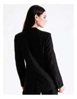 Basque Essential Summer Linen Blend Blazer In Black -Basque Store Online 924719680 6 720x928