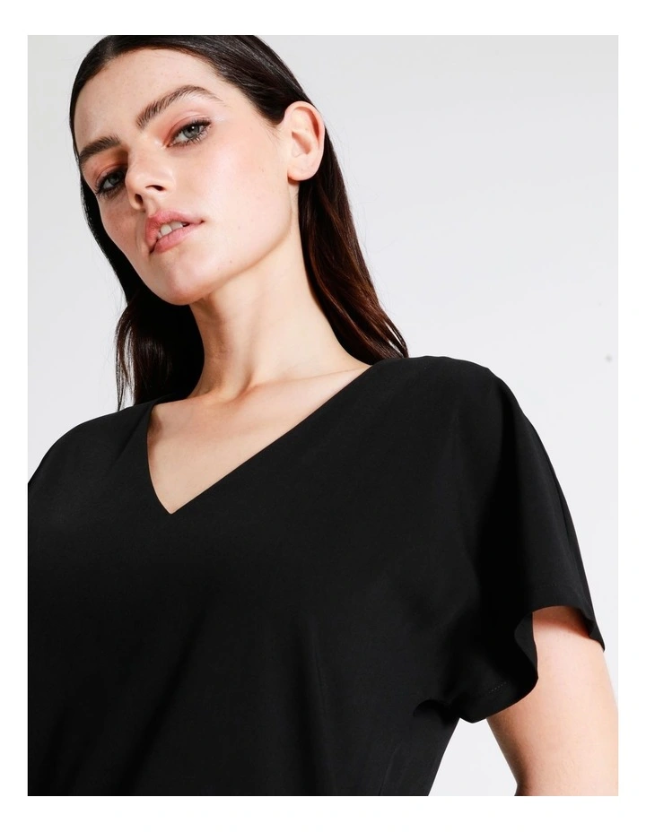 Basque Short Sleeve Blouse In Black 7 Basque Short Sleeve Blouse In Black - Image 5